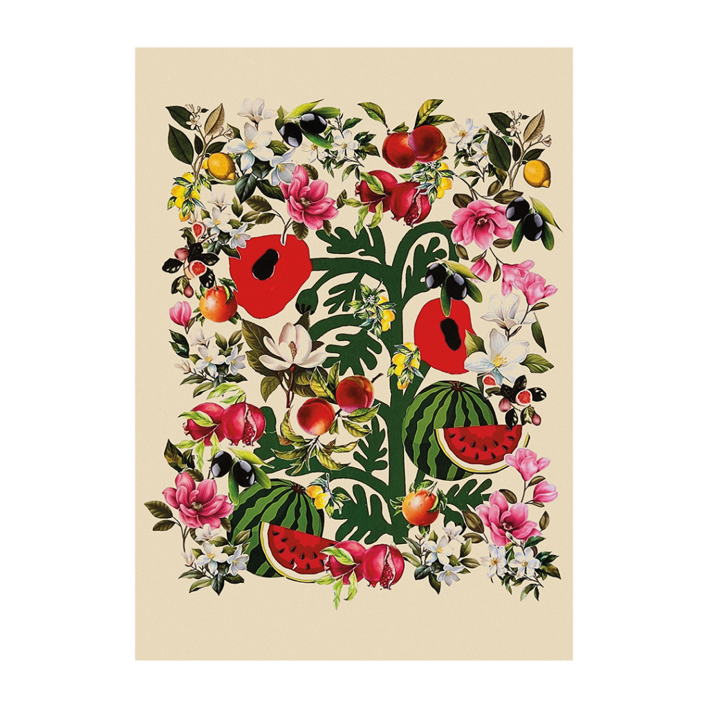 Pomegranate & Flowers