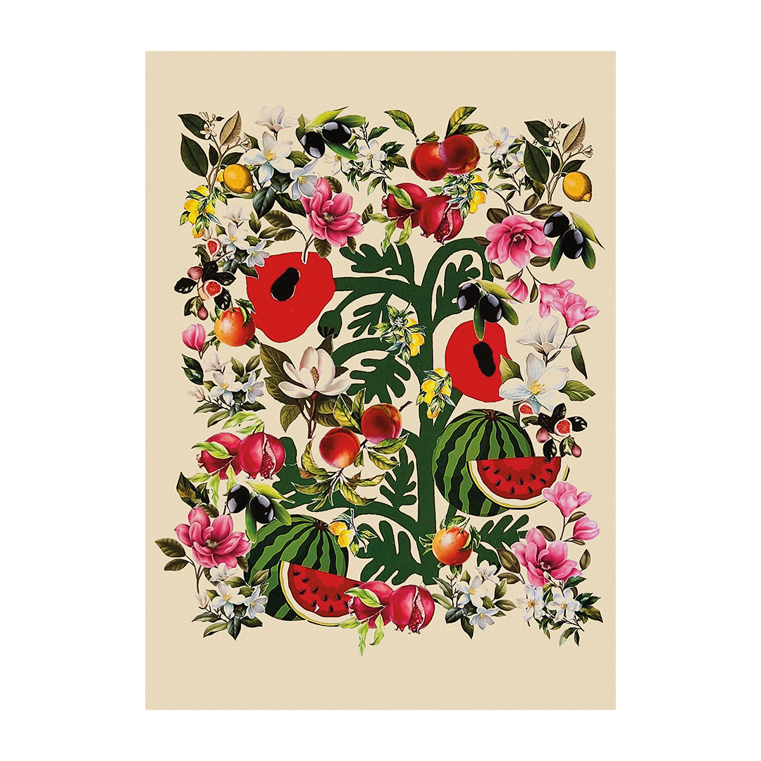 Pomegranate & Flowers